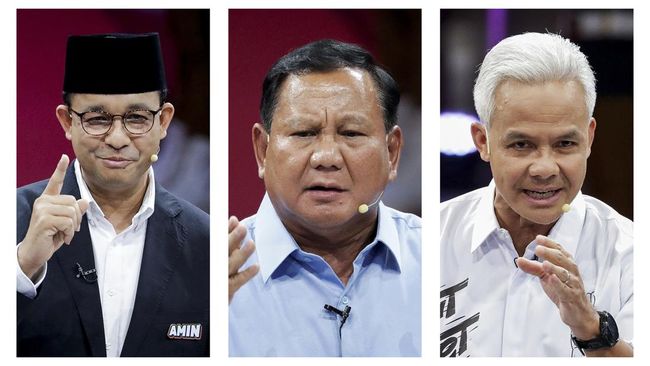 Mencari Presiden Indonesia yang tidak dua kaki dengan Israel 1 Potret tiga capres Indonesia. (Foto: Ajeng Dinar Ulfiana/Reuters)